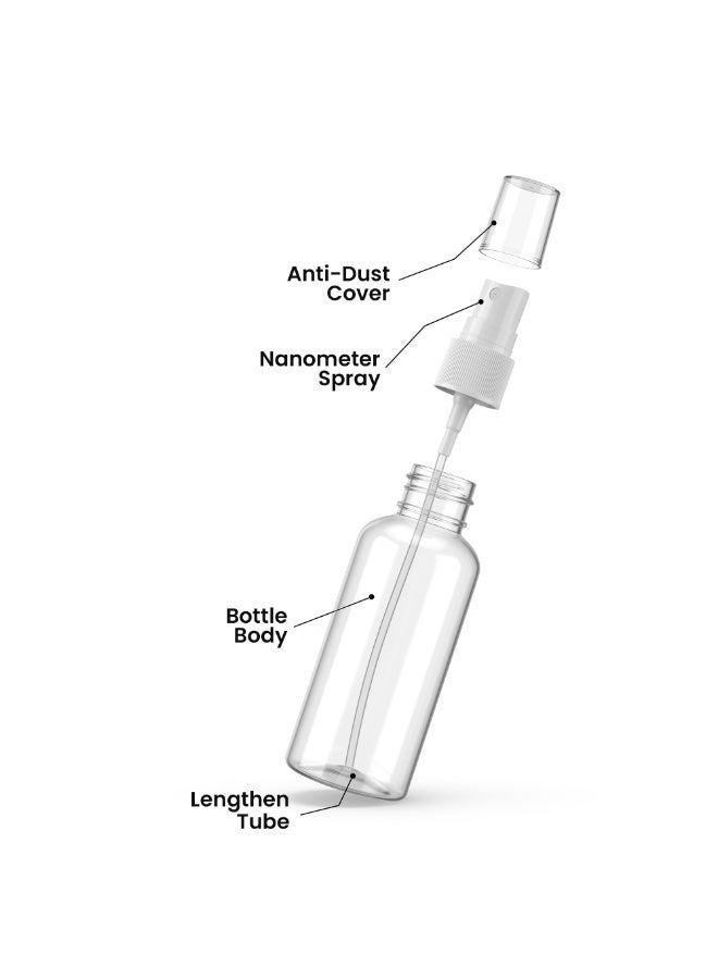 Duravel 4Pcs Plastic Spray Bottles, 2oz/50ml Plastic Spray Clear Empty Fine Mist Plastic Mini Travel Bottle Set Bottles Refillable Liquid Containers - Image 5
