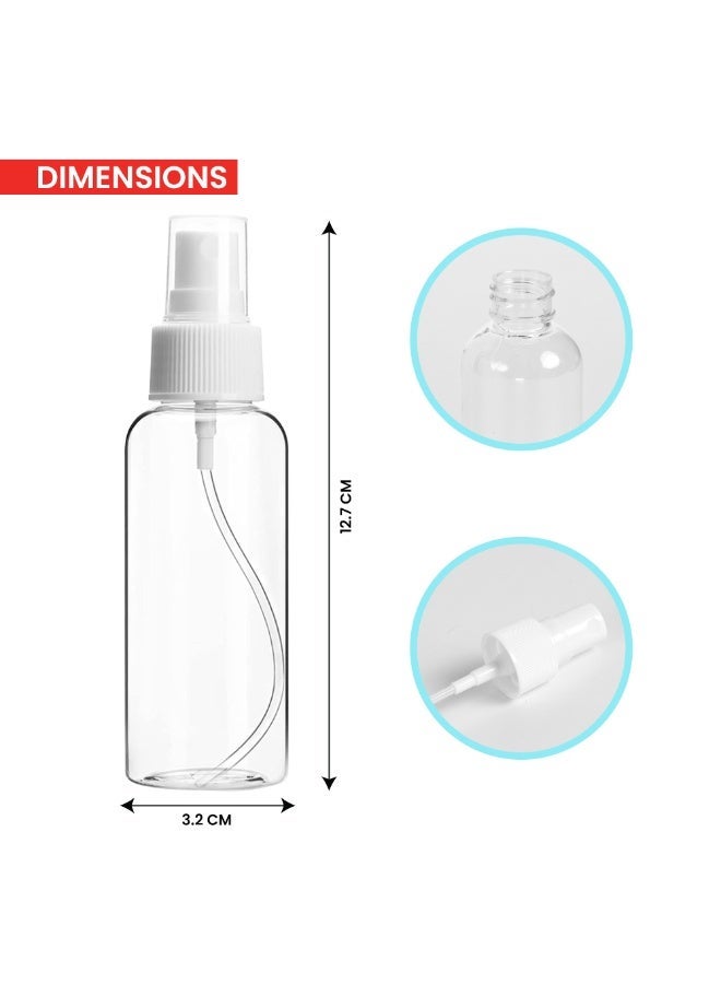 Duravel 4Pcs Plastic Spray Bottles, 2oz/50ml Plastic Spray Clear Empty Fine Mist Plastic Mini Travel Bottle Set Bottles Refillable Liquid Containers - Image 3