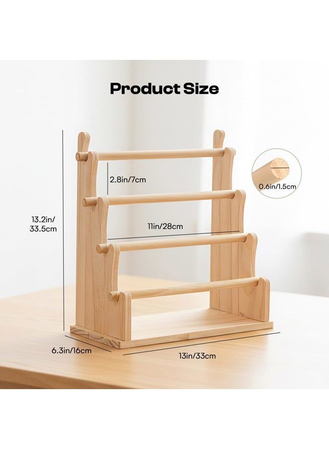 Caydo Washi Tape Organizer & Sticker Organizer, 4-Tier Wooden Display Rack - Image 2
