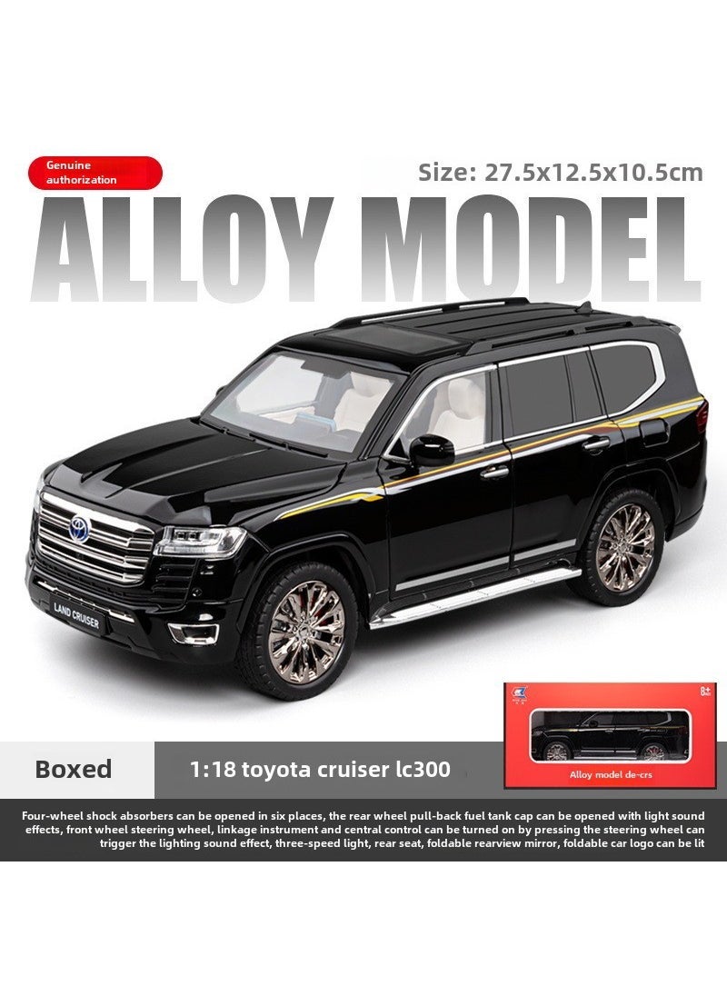 Arabest - 1:18 Toyota Land Cruiser LC300 Alloy SUV Model Black - Image 1