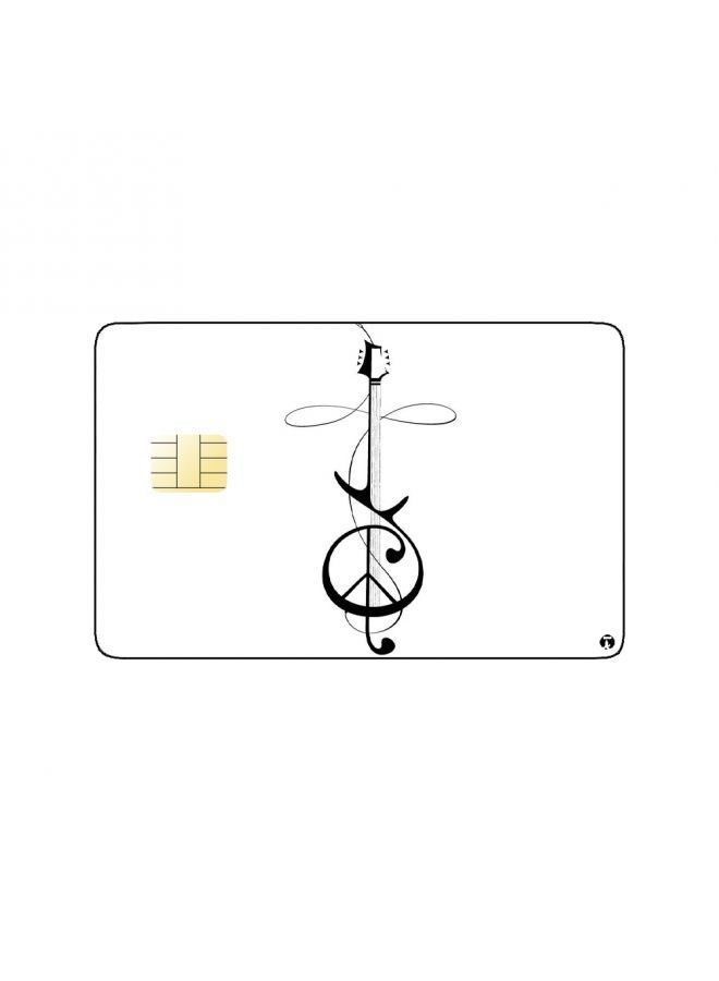 RKN PRINTED BANK CARD STICKER Aesthetic Guitar Drawing As Music Note - Image 1