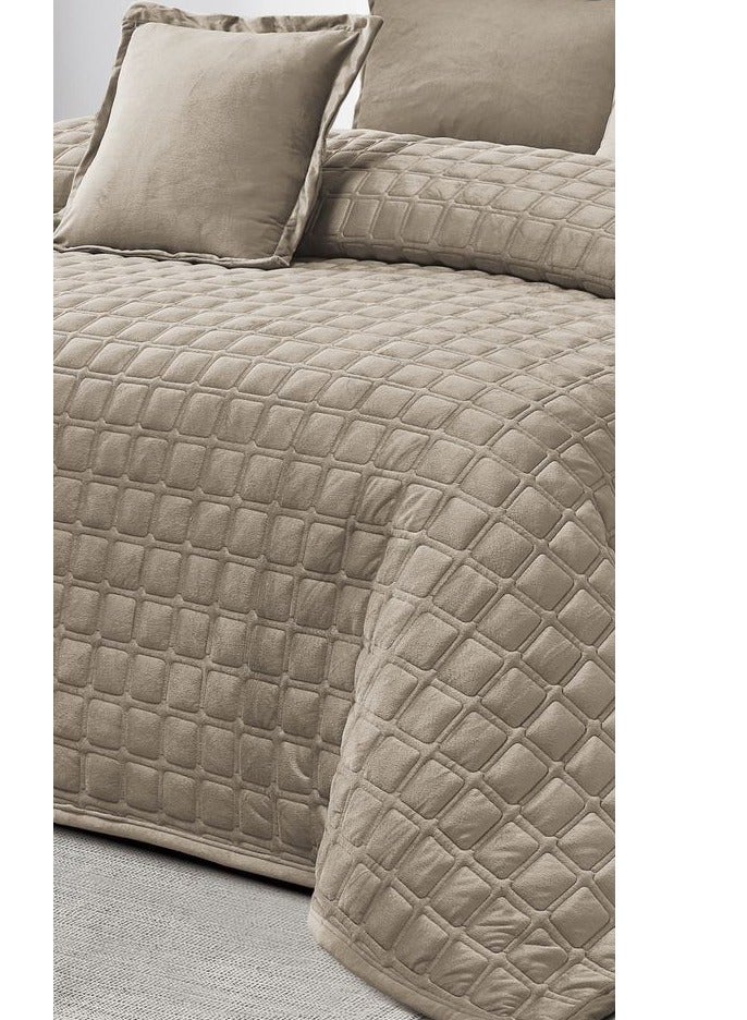 مينجلي طقم لحاف شتوي سادة نفرين مخمل ناعم نظام 6 قطع حشوه مضغوط مقاس اللحاف 250x230 سم - Image 3