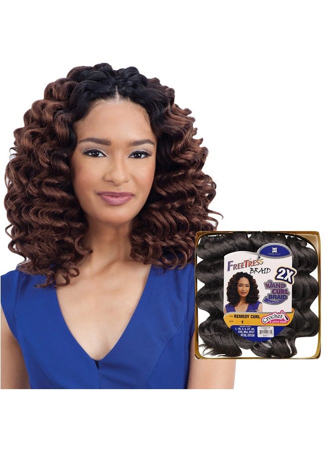 FreeTress Braids Remedy Curl (1B Off Black) Freetress 2X Wand Curl Crochet Braid Collection - Image 3