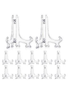 Generic 12 Pieces Plastic Easel Stands Plate Stands Holders,  Picture Easel Stand Clear for Display Picture Frame Collectibles Desktop Weddings Party Home Decoration (6 Inches)  - Image 1
