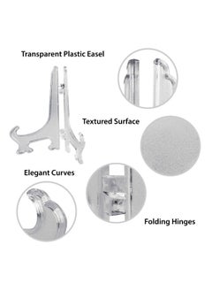 Generic 12 Pieces Plastic Easel Stands Plate Stands Holders,  Picture Easel Stand Clear for Display Picture Frame Collectibles Desktop Weddings Party Home Decoration (6 Inches)  - Image 2