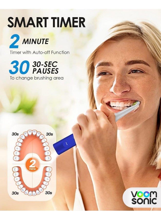 VOOM SONIC Oom Sonic Pro 5 Series Rechargeable Electronic Toothbrush Dentist Recommended Advanced Oral Care 2 Minute Timer With Quadrant Pacing 5 Adjustable Speeds Soft Dupont Nylon Bristles Blue - Image 4