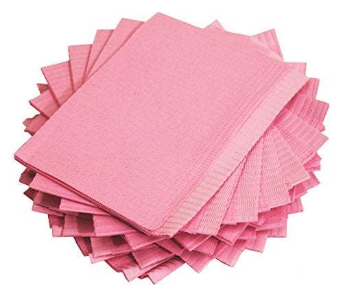 Adenna Dental Bibs/Lap Cloths BIB744P - Disposable, Pink, Case of 500 - Image 1