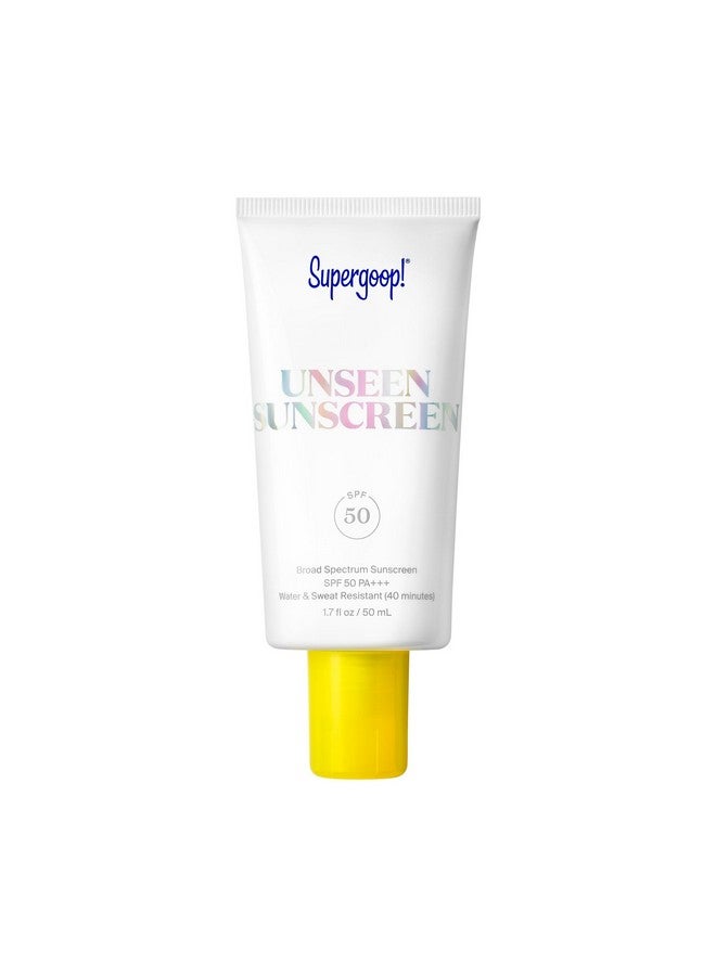 Supergoop! Unseen Sunscreen SPF 50 Invisible Sun Protection for Face - Broad Spectrum Face Sunscreen + Makeup-Gripping Primer - Weightless, Scentless, Oil Free - For All Skin Types - 1.7 fl oz - Image 1