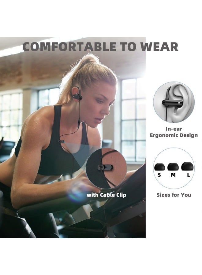 ASKUBSKU 3.5mm Headphones Sport Wired Earbuds with Microphone Noise Cancelling Earphone HiFi Stereo Over Ear Buds Wired Plug in with Ear Hook for Samsung Galaxy A15 A03s A14 S10 A12 Moto Switch MP3 Running Fit - Image 4