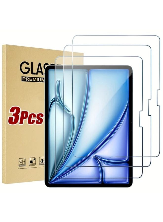 3Pcs Tempered Glass Screen Protector For iPad Air 11 2024 Protective Film - Image 1