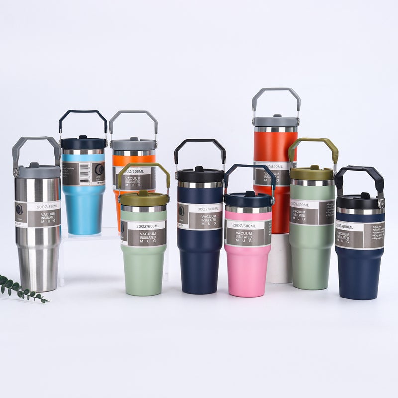 30Oz Stainless Steel Portable Car Cup Large Capacity 304 Stainless Steel Thermos Cup Outdoor Straw Ice Bully Cup - Image 2