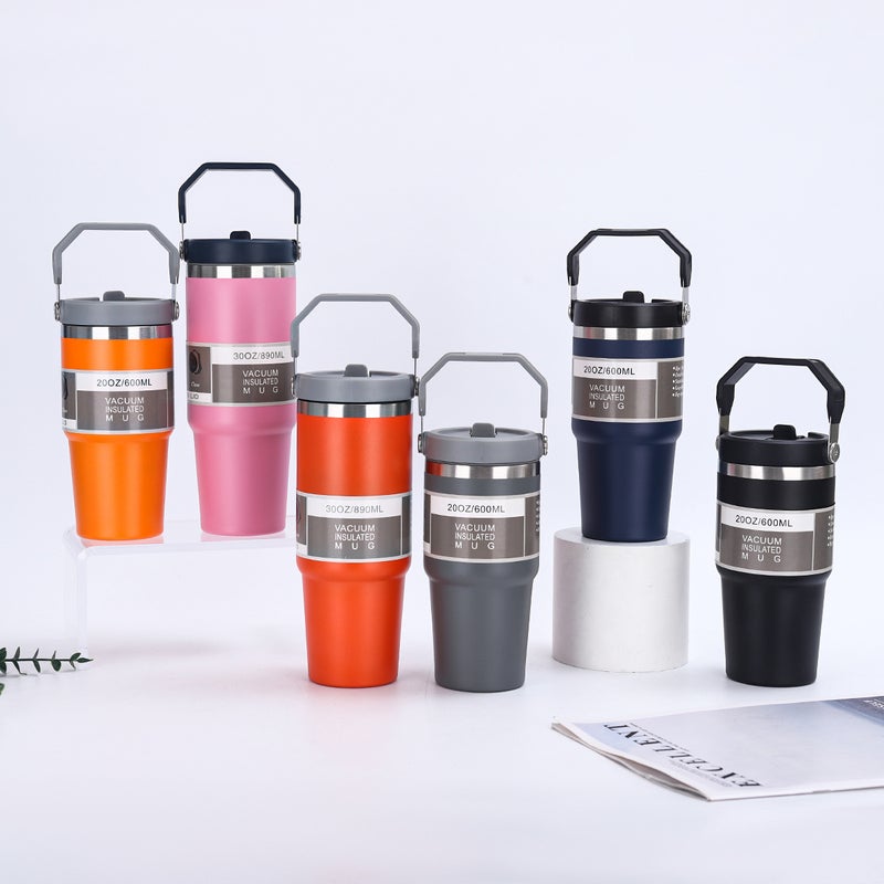 30Oz Stainless Steel Portable Car Cup Large Capacity 304 Stainless Steel Thermos Cup Outdoor Straw Ice Bully Cup - Image 3
