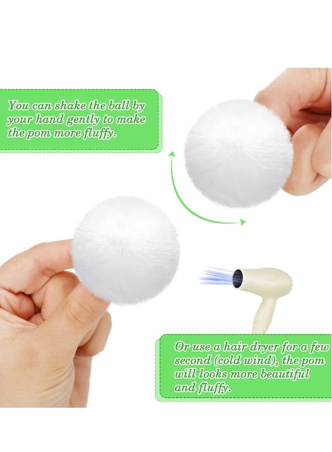 Women Fluffy Shoe Clips, 4 Pieces Women' Fluffy Mink Fur Pom Removable Shoe Clips, White Ball Shoe Clips, for Women Girls Costume, faux fur - Image 2