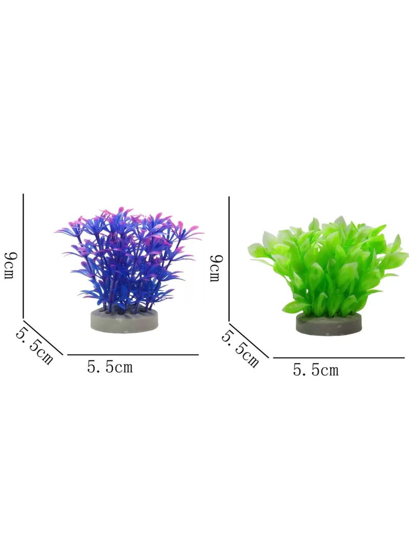 HUANXIN HOME YF Aquarium Simulation Plants, Fish Tank Plant Decoration Accessories Aquatic Decorations Decorative Water Plants, Purple and Green, 2 PCS - Image 5