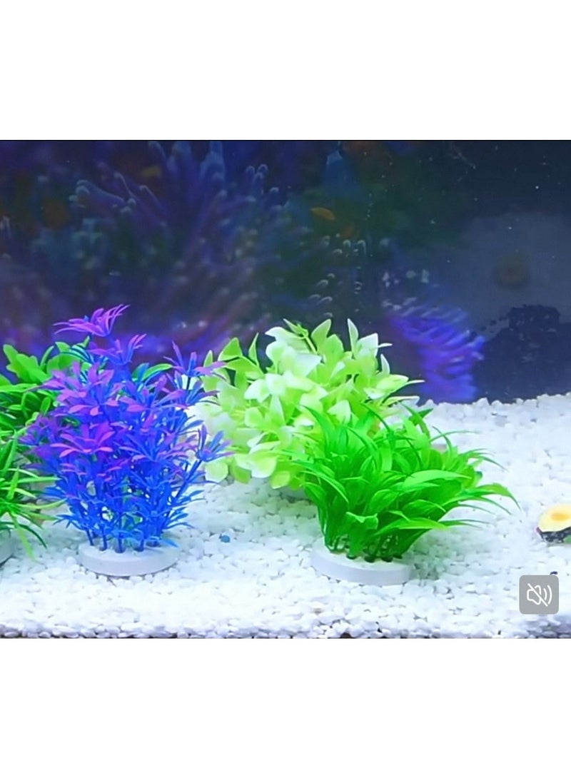 HUANXIN HOME YF Aquarium Simulation Plants, Fish Tank Plant Decoration Accessories Aquatic Decorations Decorative Water Plants, Purple and Green, 2 PCS - Image 1