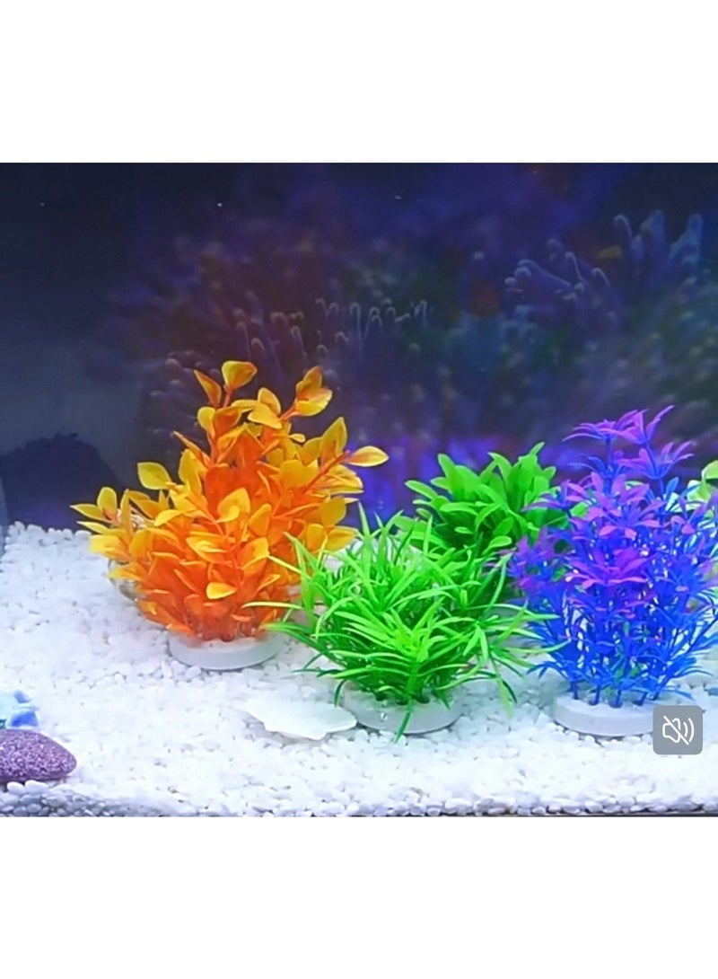 HUANXIN HOME YF Aquarium Simulation Plants, Fish Tank Plant Decoration Accessories Aquatic Decorations Decorative Water Plants, Purple and Green, 2 PCS - Image 2