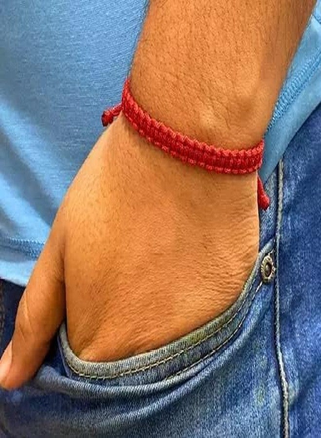 SUSVIJ Handmade Black Thread Evil Eye Bracelet – Adjustable Protection Nazar Bracelet Set for Men, Women, Boys & Girls | Kala Dhaga Survival Bracelets | Unisex Spiritual Jewelry (Red_2) - Image 2