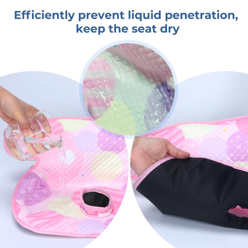 COOLBEBE Car Seat Protector for Potty Training, Dry Waterproof Car Seat Liner Toilet Training for Baby Infant Toddler, Piddle Pads Cover Car Seat Pad for Strollers & Carseat (Pink) - Image 2
