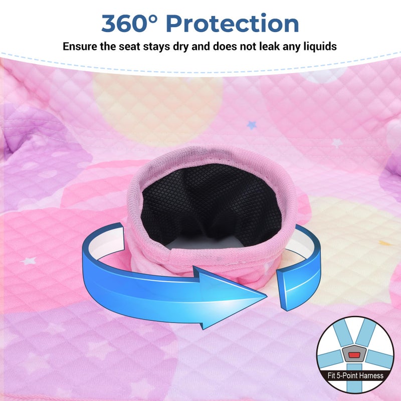 COOLBEBE Car Seat Protector for Potty Training, Dry Waterproof Car Seat Liner Toilet Training for Baby Infant Toddler, Piddle Pads Cover Car Seat Pad for Strollers & Carseat (Pink) - Image 5