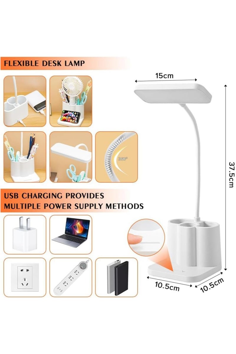 3 Color Control Mode LED Desk Lamp, with Pen Holder and Phone Holder, 360 Degree Flexible, Touch Control, Eye Care, Computer Desktop Table Lamp, Study Lamp for Bedroom Office - Image 3