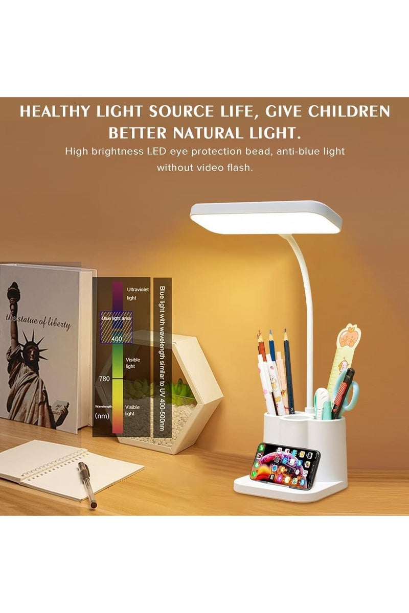 3 Color Control Mode LED Desk Lamp, with Pen Holder and Phone Holder, 360 Degree Flexible, Touch Control, Eye Care, Computer Desktop Table Lamp, Study Lamp for Bedroom Office - Image 5