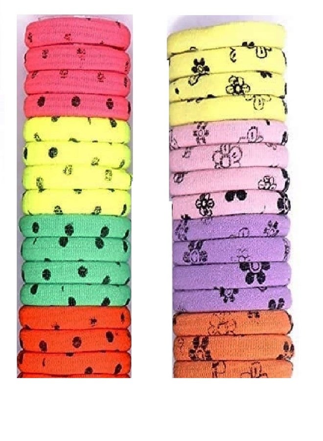 DIAN Assorted Pack of 30 Print Multicolor Hair Rubber Bands, Ponytail Holders, Hair Tie, Hair Bow, Hair Accessories for Women, Teens and Girl - Image 1