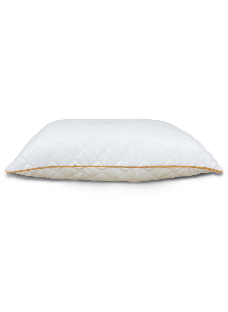 SPACES Spaces Quilted Pillow Set of 2 Extra Soft Filled Down Alternative Hypoallergenic Pillow 17 x 27 inch 43 x 69 cm Luxury Queen Size Bed White Microfiber Pillows Neck Support Machine Washable  - Image 3