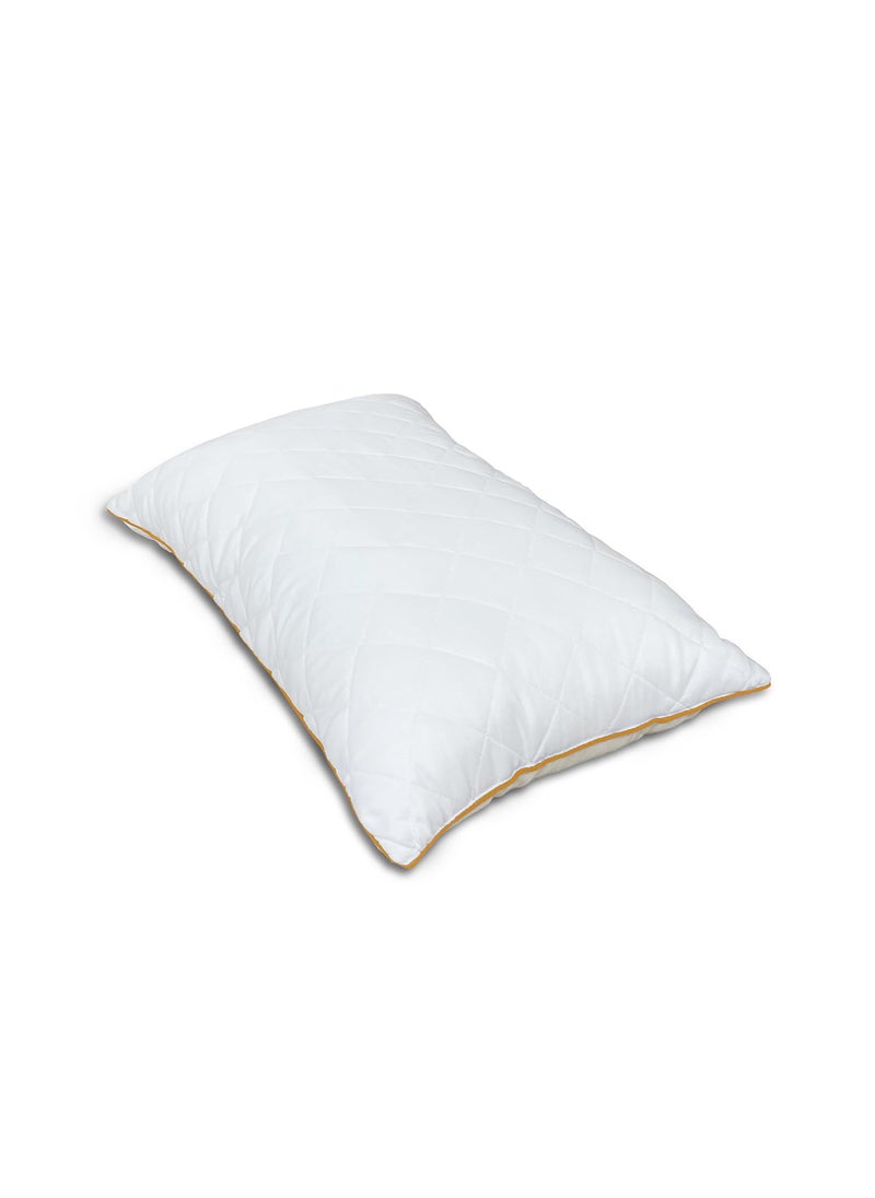 SPACES Spaces Quilted Pillow Set of 2 Extra Soft Filled Down Alternative Hypoallergenic Pillow 17 x 27 inch 43 x 69 cm Luxury Queen Size Bed White Microfiber Pillows Neck Support Machine Washable  - Image 4