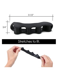 KHAJUL Toe Separators, Correct Foot and Bunion Pain, Plantar Fasciitis, Toe Straightener to Improve Functional Athletic Mobility (Black)  - Image 2