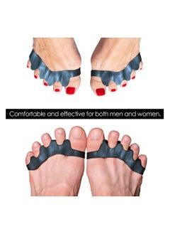 KHAJUL Toe Separators, Correct Foot and Bunion Pain, Plantar Fasciitis, Toe Straightener to Improve Functional Athletic Mobility (Black)  - Image 5