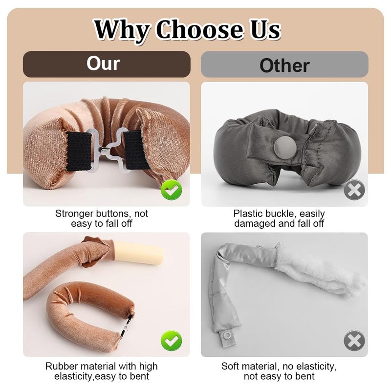 M'AYCREATE MAYCREATE® 6PCS Heatless Hair Curler, Flexible Curling Rod with Hook, Satin Rollers for All Hair Types, No Heat Curls to Sleep for Curl Rods, Heatless Curls for Blowout Hair, Brown+Black - Image 3