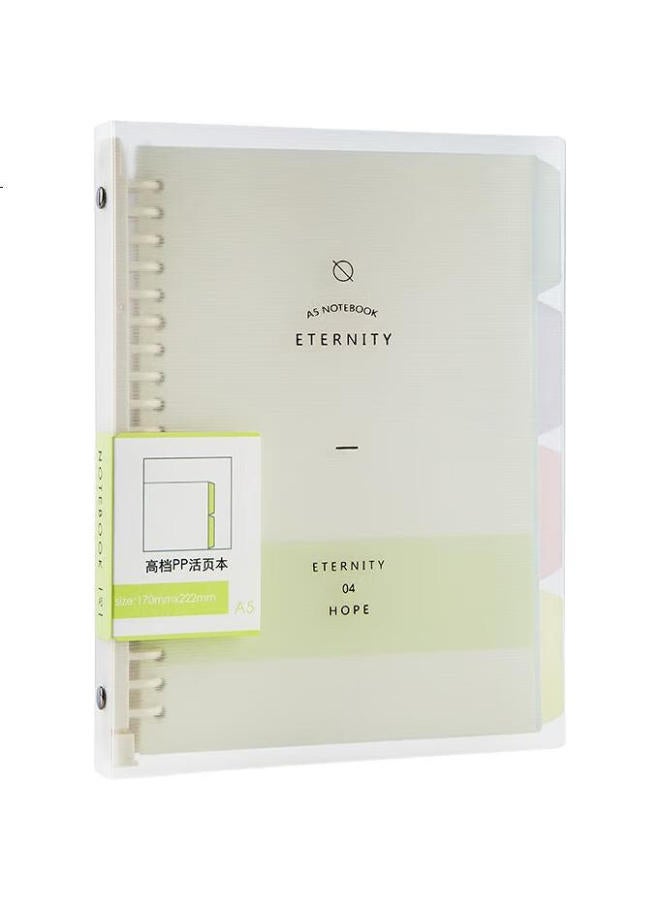 Wengu A5 Loose-Leaf Notebook, Detachable Binder, 20 Holes, 60 Sheets, Ruled Paper, Four-Color Index Dividers, Yellow, B17-A5/A - Image 1