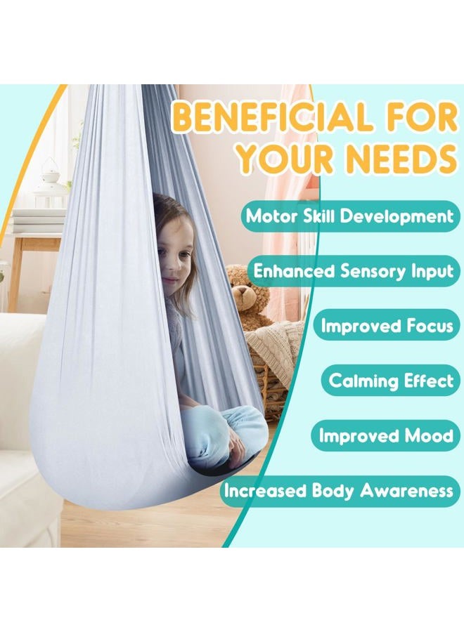 Chihee Sensory Swing Therapy Swing Hammock Indoor Outdoor for Kids, Hardware Included, Soft Breathable Nylon Cuddle Swing Joy Hammock for Child Adult with Autism, ADHD, Aspergers, Sensory Integration - Image 5