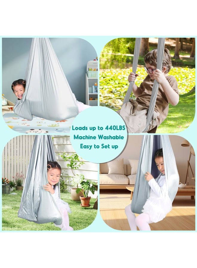 Chihee Sensory Swing Therapy Swing Hammock Indoor Outdoor for Kids, Hardware Included, Soft Breathable Nylon Cuddle Swing Joy Hammock for Child Adult with Autism, ADHD, Aspergers, Sensory Integration - Image 4