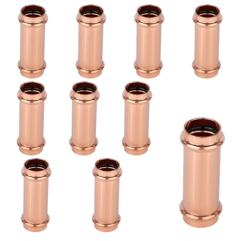 EFIELD Pack of 10 EFIELD 12 x 12 Copper Press Fit Extended Coupling Fittings No StopPRESS028 - Image 2