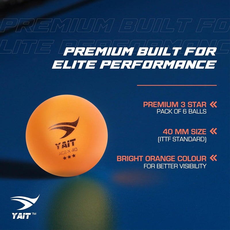 YAIT Sports Ace-X 40 (Pack of 12) | 3-Star Table Tennis Balls | ITTF Standard ABS Plastic TT Balls | Seamless & Durable | High Performance Spin & Bounce | Tournament-Quality - Image 3