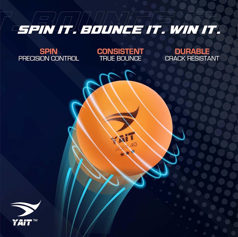 YAIT Sports Ace-X 40 (Pack of 12) | 3-Star Table Tennis Balls | ITTF Standard ABS Plastic TT Balls | Seamless & Durable | High Performance Spin & Bounce | Tournament-Quality - Image 4