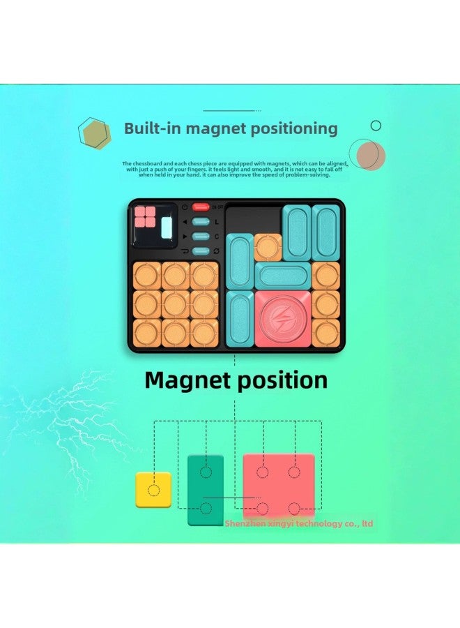 Intelligent Huarong Road Electronic Edition Puzzle Magnetic Suction Sliding Digital Educational Toys For Adults And Children-Color:Huarong Road X100 Black Chinese (shipped Without Batteries)  - Image 4