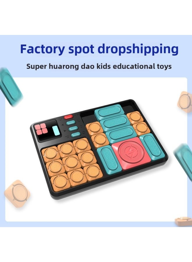 Intelligent Huarong Road Electronic Edition Puzzle Magnetic Suction Sliding Digital Educational Toys For Adults And Children-Color:Huarong Road X100 Black Chinese (shipped Without Batteries)  - Image 1