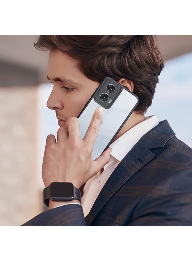 Compatible with Motorola Moto G85 5G / Motorola Edge 50 Fusion Case Transparent Grade Shockproof, Slim Protective Phone Case Full Bumper Cover With Camera Protective (Black) - Image 2