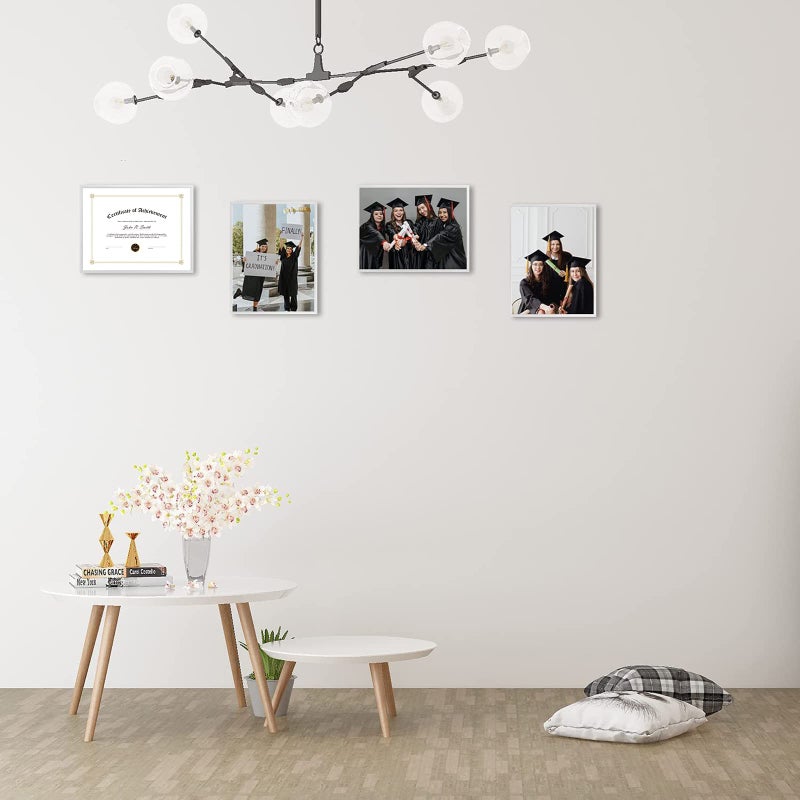 Golden State Art, 8.5x11 Aluminum Certificate Frame, Metal Diploma Frames for 8.5 x 11 Documents, Real Glass Front with Easel Stand (Silver, 1 Pack) - Image 2