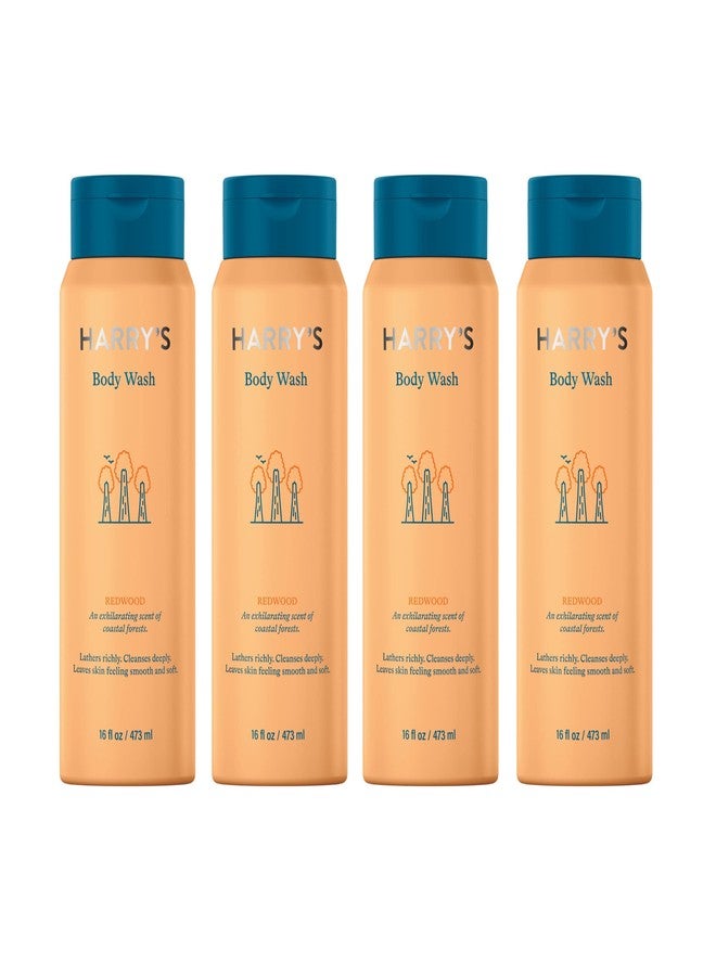 Harry's Body Wash for Men, Redwood, 16 Fl Oz (Pack of 4) - Packaging May Vary - Image 1