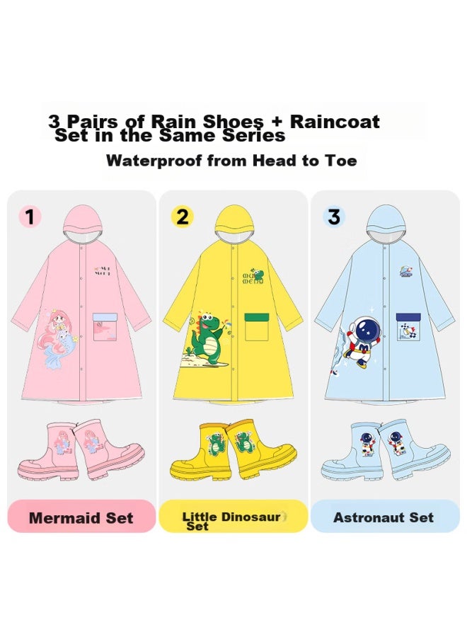 Moremerry Mumenger Children's Rain Boots, Waterproof 3d Water Shoes, Non-slip Wear-resistant Baby Rain Boots For Boys And Girls, Blue Astronaut Design, Size 34 - Image 4