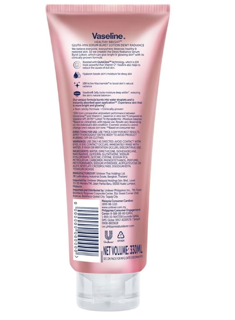 Vaseline Vaseline Gluta-Hya Radiance Body Lotion - 330ml | Hydrating Formula with Hyaluronic Acid | 24hr Moisture for Glowing Skin  - Image 4