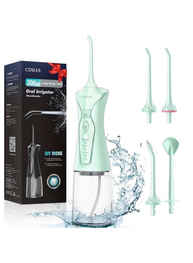 COSLUS Water Dental Flosser Pick For Teeth: 4 Modes Cordless Portable 300Ml Larger Tank Water Teeth Cleaner Ipx7 Waterproof Flossing Cleaning Picks For Home Travel Fc5360 - Image 1