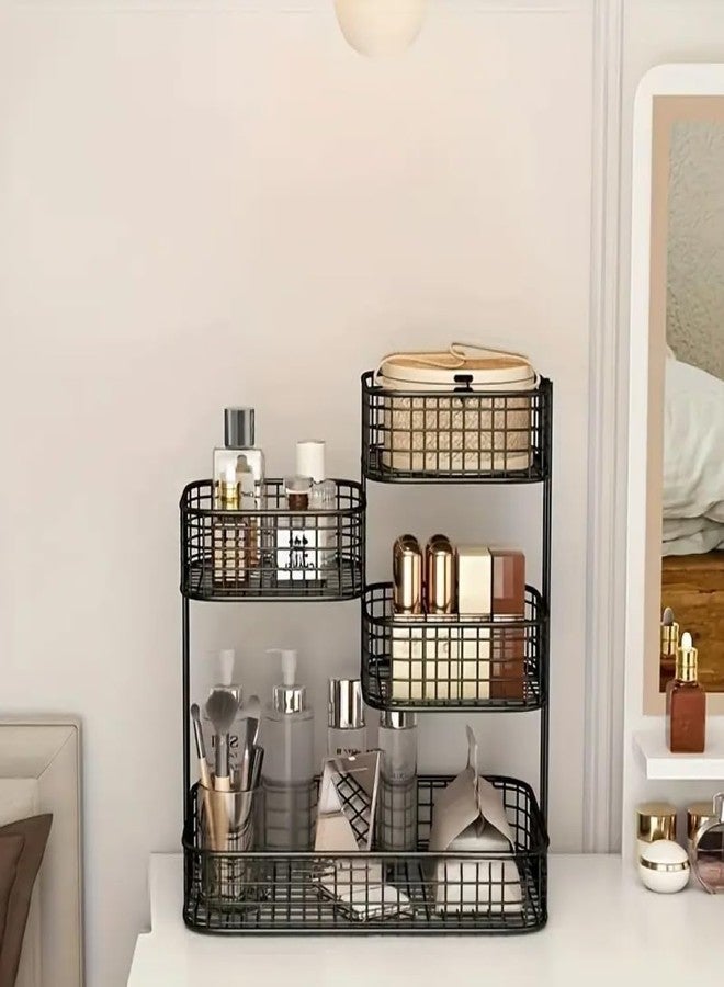 HOME DECO 4 Tier Fruit Basket Stand for Kitchen Counter, Metal Wire Fruit & Vegetable Storage Organizer, Modern Countertop Fruit Holder Rack for Kitchen, Dining Table & Pantry (4 TIER BLACK) - Image 3