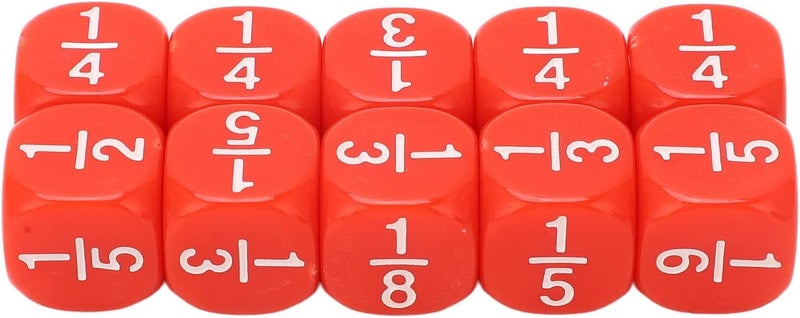 كلاراكو مجموعة مكعبات الكسور، 20 قطعة، متعددة الأوجه، محفورة، متينة، تعليمية، لتعليم الأرقام (أحمر) - Image 4