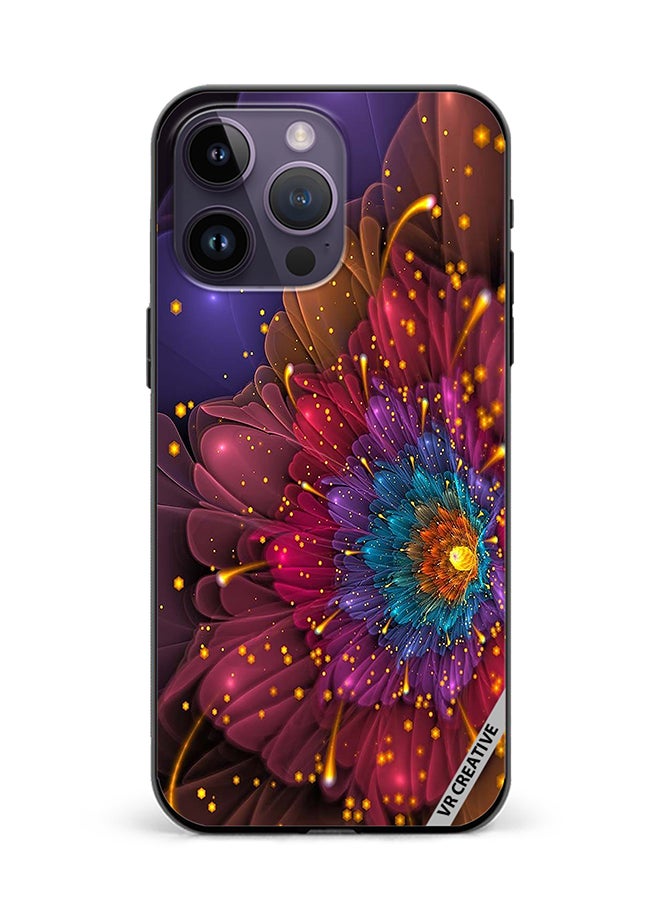 VR CREATIVE Protective Case Cover For Apple iPhone 15 Pro Flower Design Multicolour - Image 1