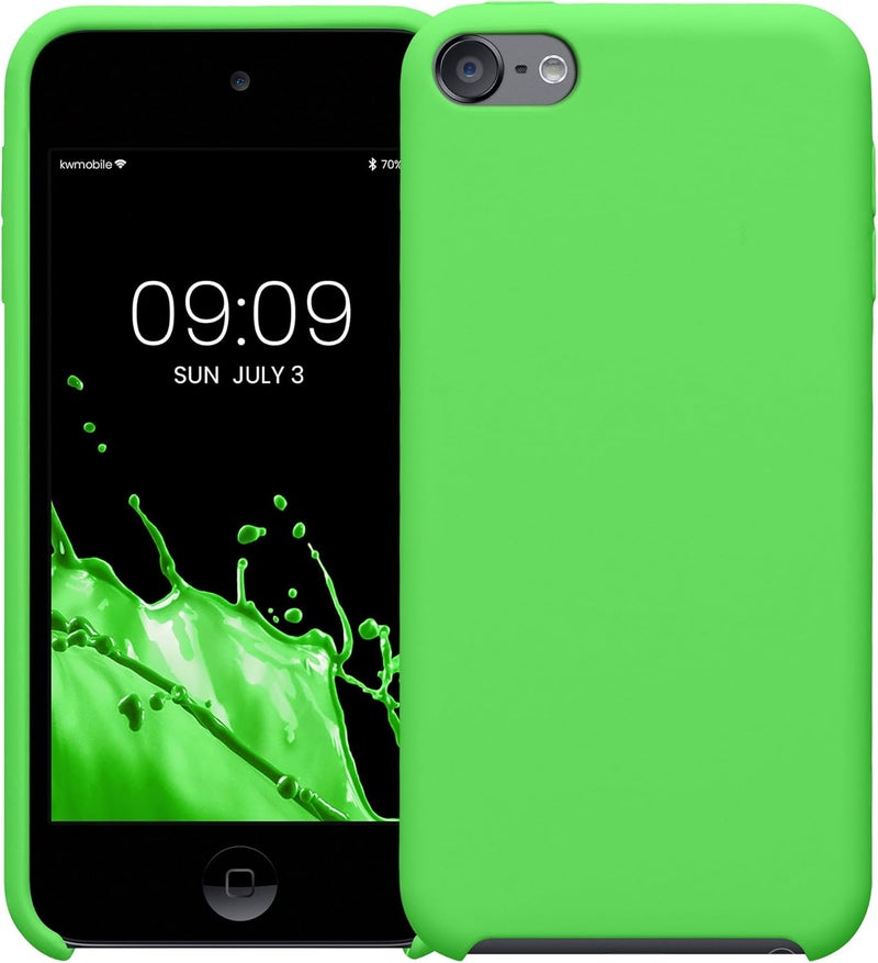 kwmobile TPU Silicone Case Compatible with Apple iPod Touch 6G / 7G (6th and 7th Generation) - Case Soft Flexible Protective Cover - Lime Green - Image 5