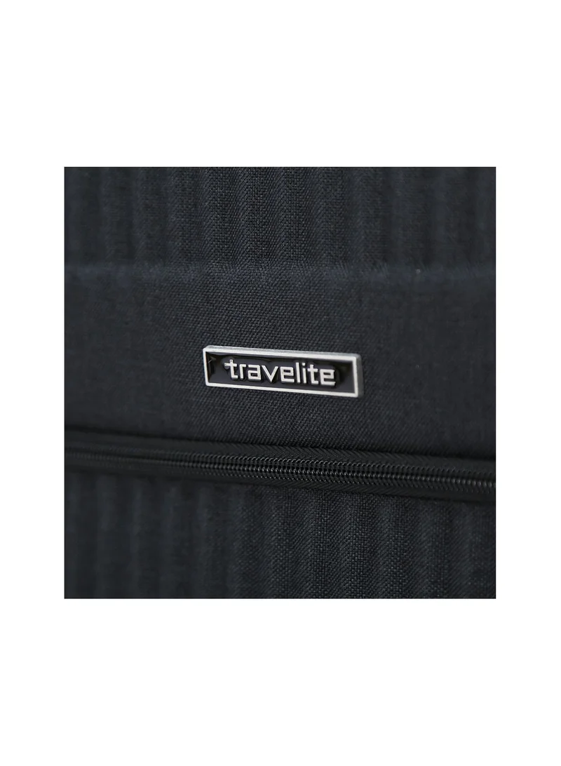 ترافلايت softside luggage trolley bag 3 pieces set,black (s-20",m-24",l-28")